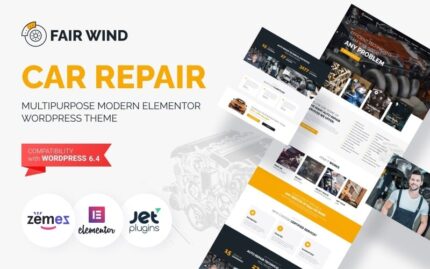 Fair Wind - Tema WordPress Elementor Modern Perbaikan Mobil