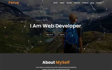 Faruq Personal Portfolio HTML5 Landing Page Template