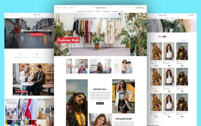 Fashion hub is an e-commerce website template