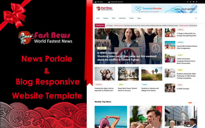 Berita Cepat - Template Situs Web Responsif Portal Berita & Blog