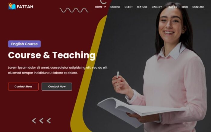 Fattah - Template Halaman Arahan HTML5 Sekolah Bahasa