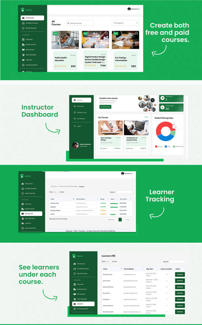 Lenxel - Sistem Manajemen Pembelajaran untuk Tema Wordpress - Fitur Gambar 5