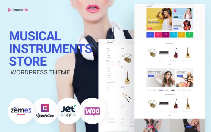 FermataLife - Toko Alat Musik Tema ECommerce Klasik Elementor WooCommerce