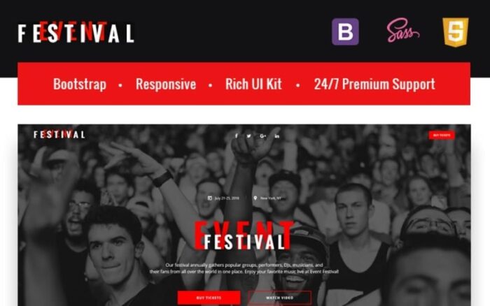 Acara Festival - Template Halaman Arahan HTML5 Responsif