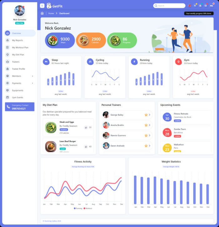 GetFit - Template Admin Gym - Fitur Gambar 2