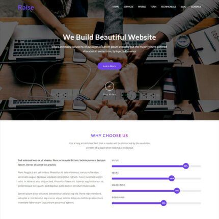 Template Halaman Arahan HTML5 Raise Digital Agency - Fitur Gambar 1