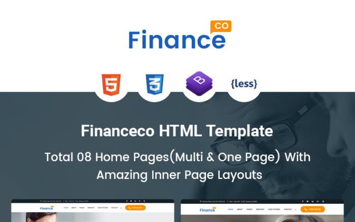 Financeco - Template Situs Web Korporat & Konsultasi Keuangan