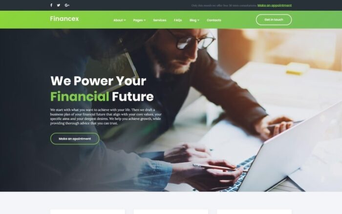 Financex - Tema WordPress Penasihat Keuangan