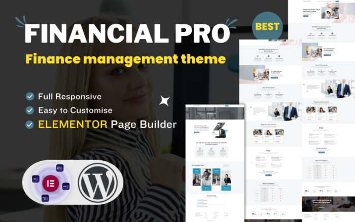 Tema WordPress Responsif Manajemen Keuangan Financialpro