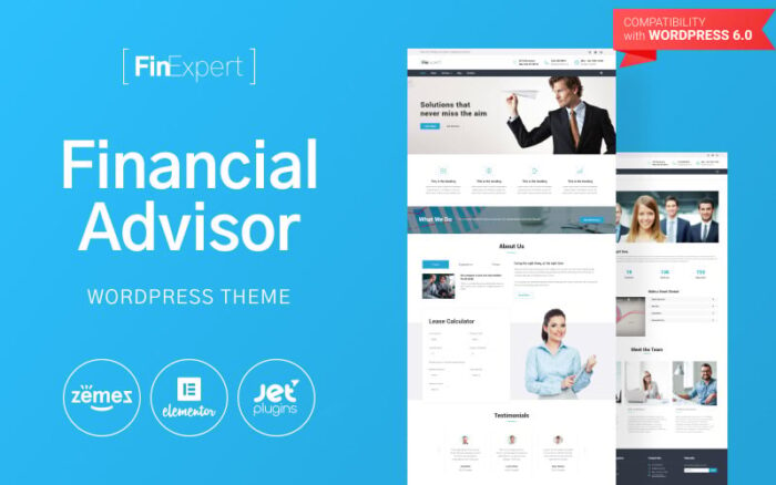 FinExpert - Tema WordPress Responsif Perusahaan Penasihat Keuangan