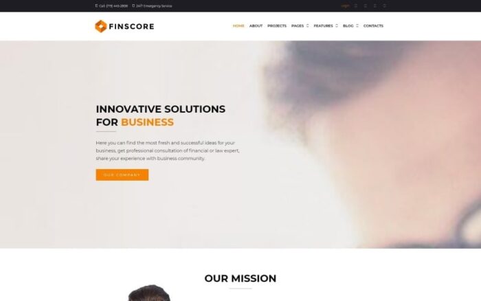 Finscore - Tema WordPress Responsif Konsultasi