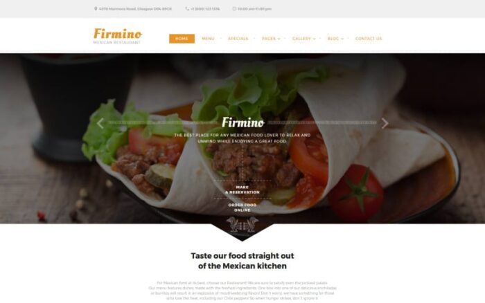 Firmino - Template Situs Web Multihalaman Restoran Meksiko