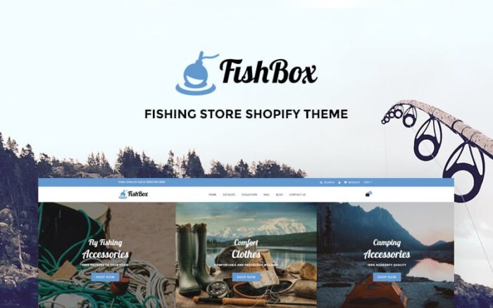 FishBox - Tema Shopify Toko Memancing & Berburu yang Menarik