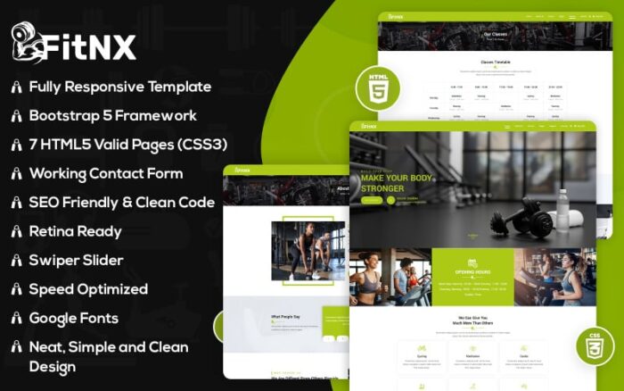 FitNX- Template HTML5 untuk Situs Web Olahraga dan Kebugaran