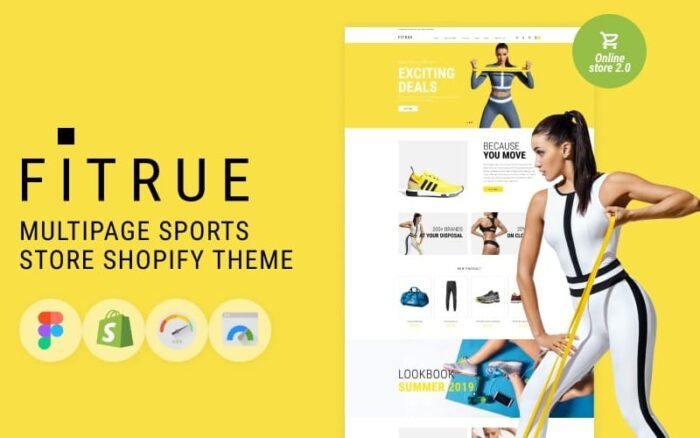 Fitrue - Tema Shopify Bersih Multihalaman Toko Olahraga