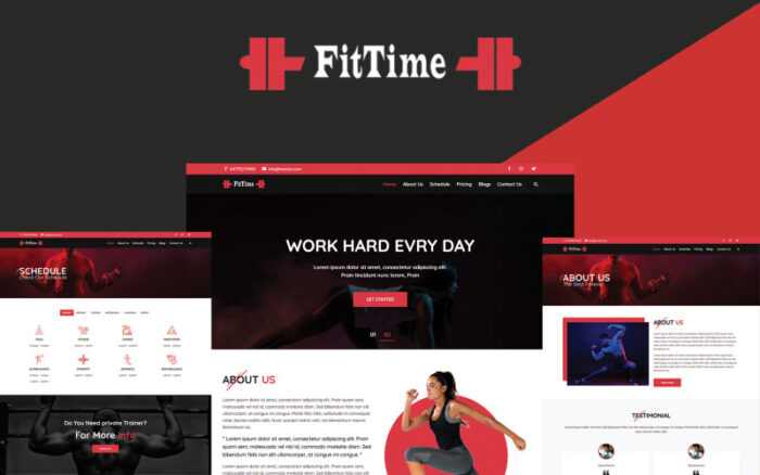 FitTime - Template HTML Situs Web Serbaguna untuk Olahraga