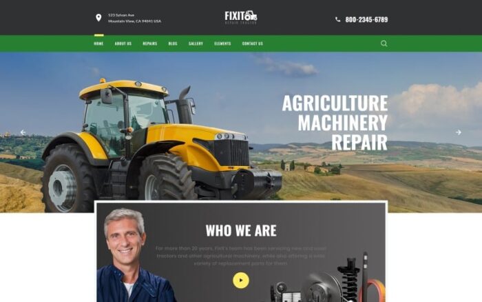 FIXIT - Template Situs Web HTML Klasik Multihalaman Perbaikan Traktor