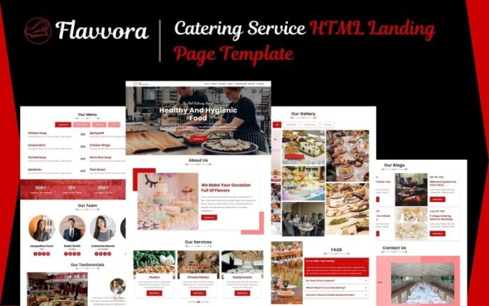 Flavvora - Template Halaman Arahan HTML5 Layanan Katering