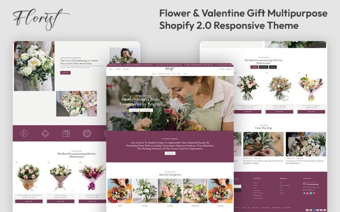 Toko Bunga - Bunga & Hadiah Valentine Tema Responsif Shopify 2.0 Serbaguna