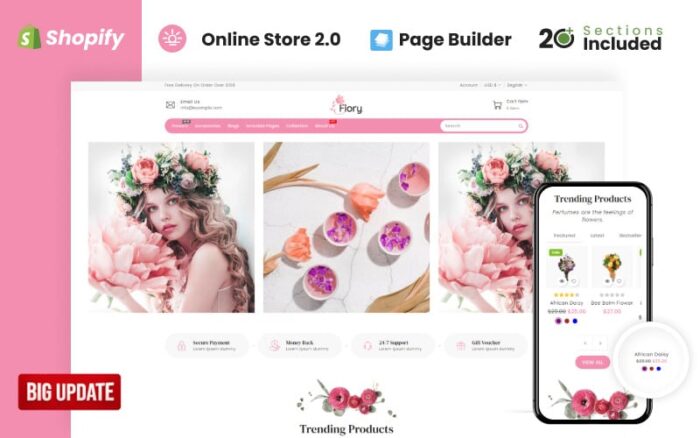 Tema Shopify Toko Bunga Flory