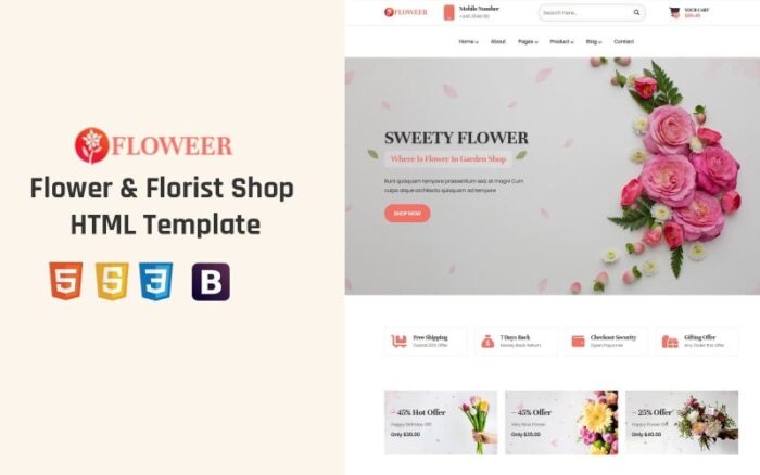 Flowereer - Template HTML Toko Bunga & Florist