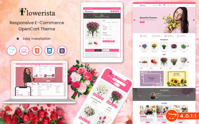 Flowerista - Template OpenCart 4.0.1.1 yang Elegan untuk Toko Bunga dan Butik E-Commerce