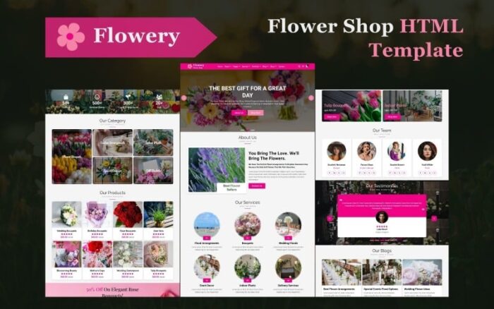 Flowery - Template HTML5 Situs Web Toko Bunga