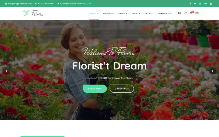 Flowra - Template Situs Web Toko Bunga