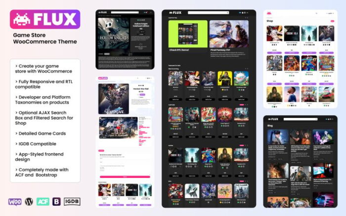 FLUX - Tema Game Store WooCommerce + RTL