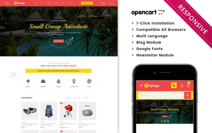 Flyingo - The Mega Travel Store Premium OpenCart Template