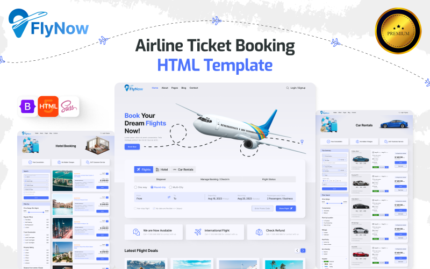 Flynow: Template HTML Responsif untuk Pemesanan Tiket Pesawat & Perencanaan Perjalanan