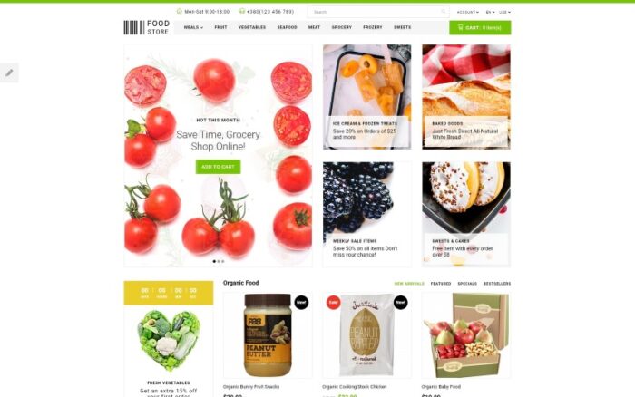 Toko Makanan - Template OpenCart Responsif