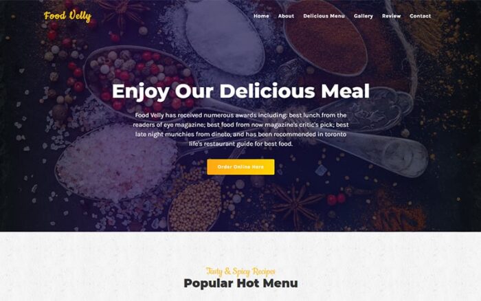 Food Velly - Template Halaman HTML untuk Makanan & Restoran