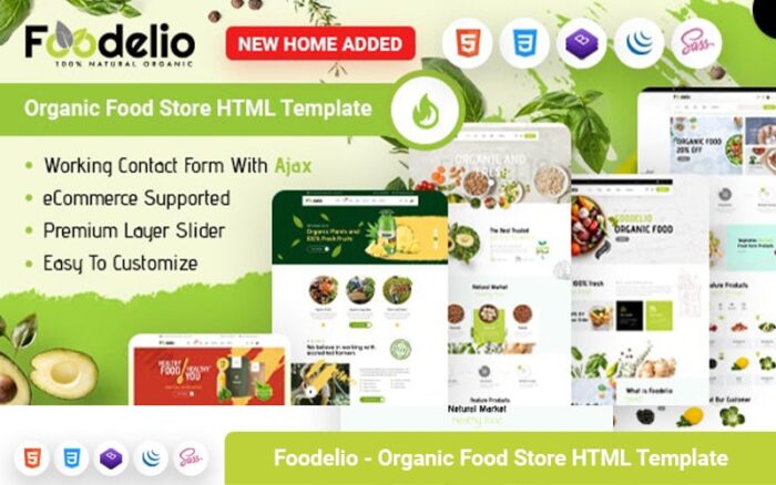 Foodelio - Toko Makanan Organik Nutrisi Bio Food Shop Template HTML Responsif RTL