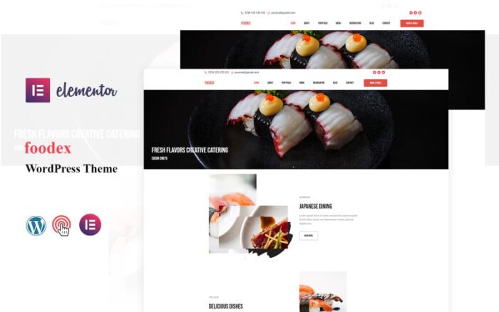 Tema WordPress Elementor Makanan Cepat Saji & Restoran Foodex