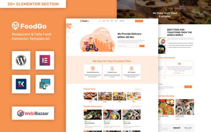 FoodGo - Tema WordPress Pengiriman Makanan & Bahan Makanan Bisnis Lokal