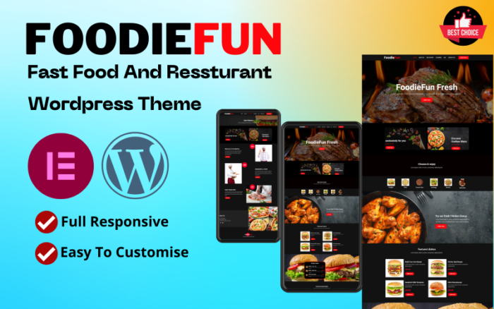 Foodiefun Tema Wordpress Responsif Penuh untuk Makanan Cepat Saji dan Restoran