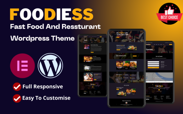 Tema Wordpress Responsif Penuh untuk Makanan Cepat Saji dan Restoran