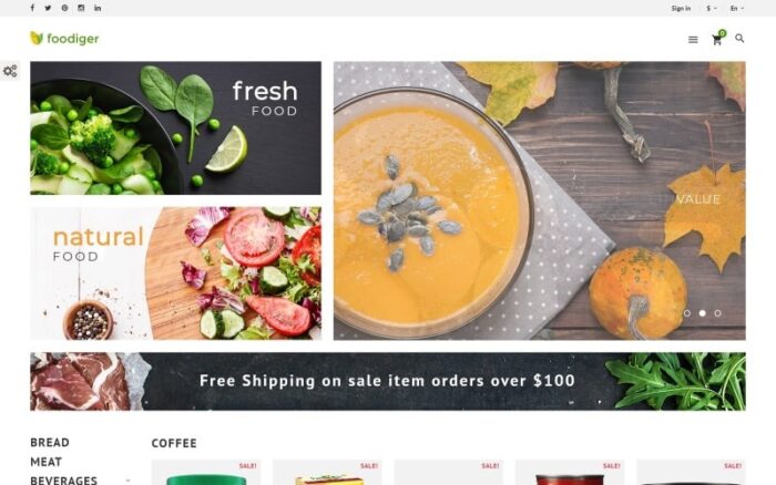 Foodiger - Tema PrestaShop Toko Kelontong