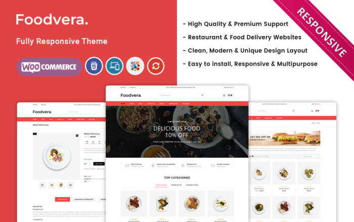 Foodvera - Tema WooCommerce Toko Makanan Cepat Saji dan Restoran