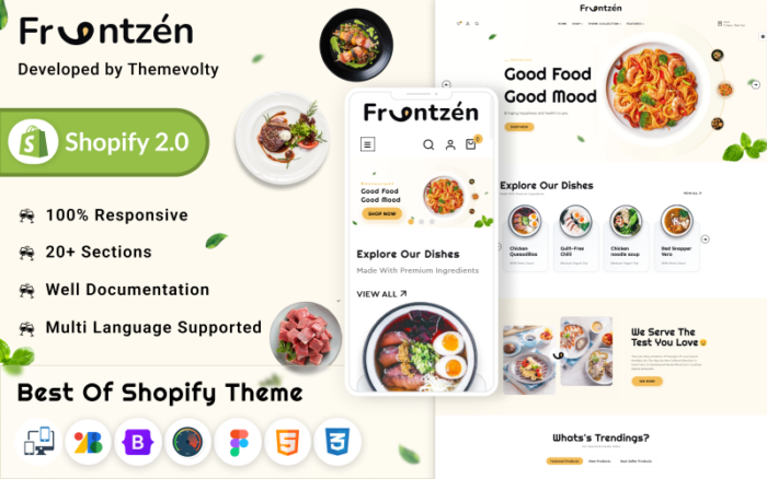 Template Responsif Shopify 2.0 Restoran Makanan Mega Kaya Frantzen