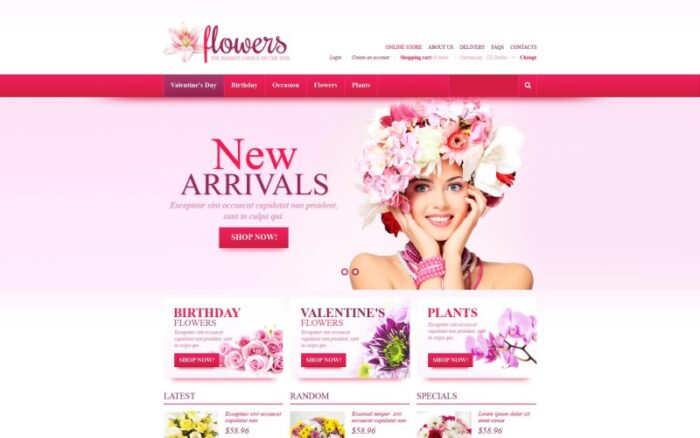 Fresh Flowers VirtueMart Template