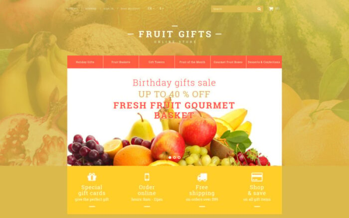 Keranjang Hadiah Buah Segar Tema PrestaShop