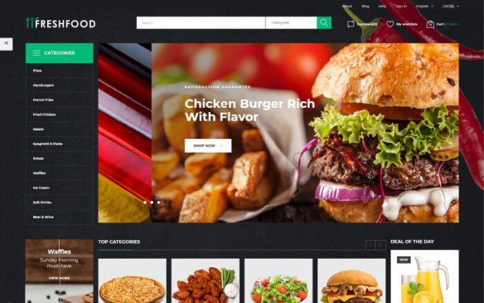 Freshfood - Template Toko Makanan Tema PrestaShop