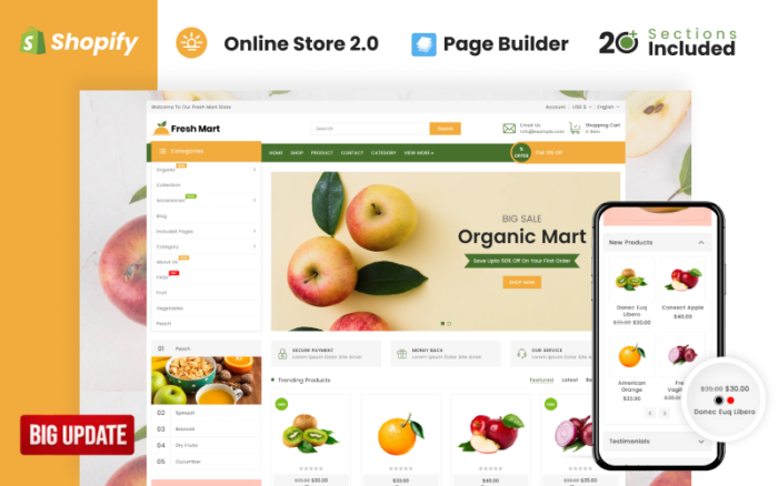 Tema Shopify Toko Organik & Grosir FreshMart