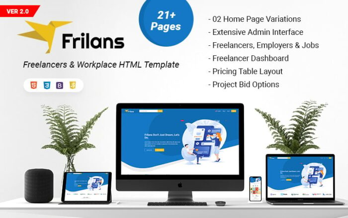 Template Situs Web HTML untuk Pekerja Lepas dan Tempat Kerja Frilans