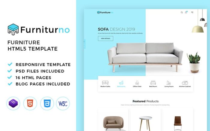 Furnitureno - Template HTML eCommerce Modern untuk Toko Mebel