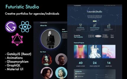 Futuristic Studio - Creative portfolio using Gatsby JS