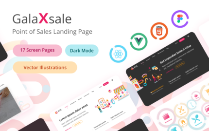 Galaxsale - React Vue HTML and Figma Retail and Point of Sale Landing Page Template