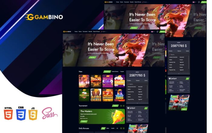 Gambino - Template HTML Pendaratan Kasino & Perjudian